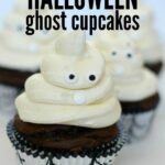 These simple Halloween Ghost Cupcakes are a fun way to decorate cupcakes for Halloween. Whether you make your own cupcakes or use store bought, these cute ghosts are sure to be a hit with both kids and adults.