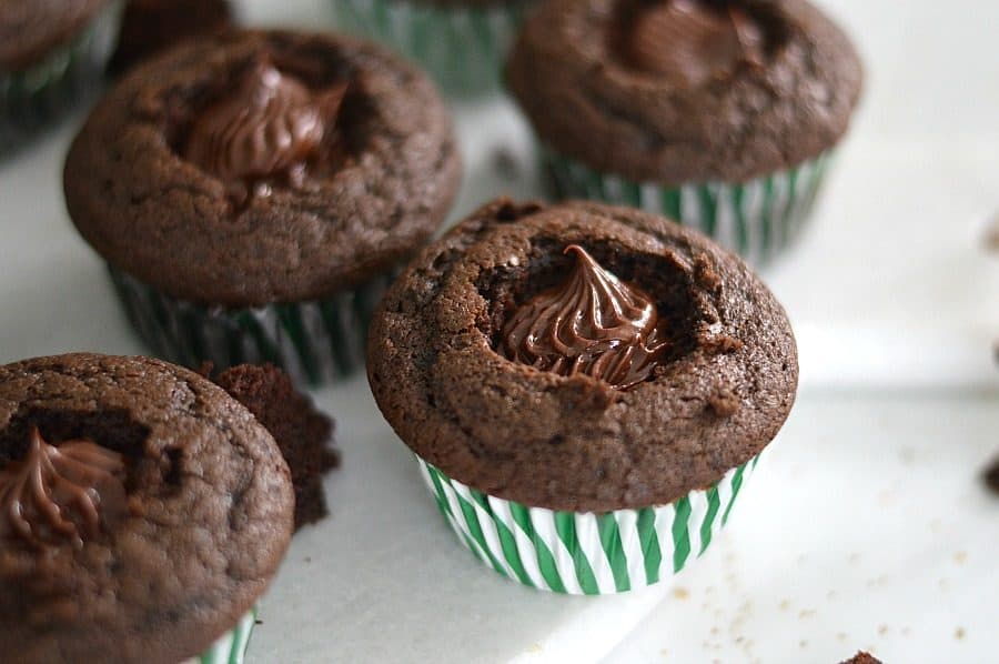 These Irish Coffee cupcakes are filled with a sinfully sweet whiskey chocolate ganache 