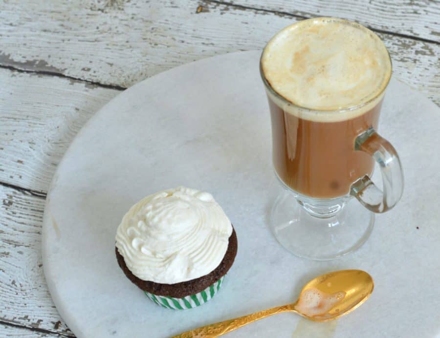 Serve these delightfully sweet Irish Coffee cupcakes along side a glass of classic Irish coffee