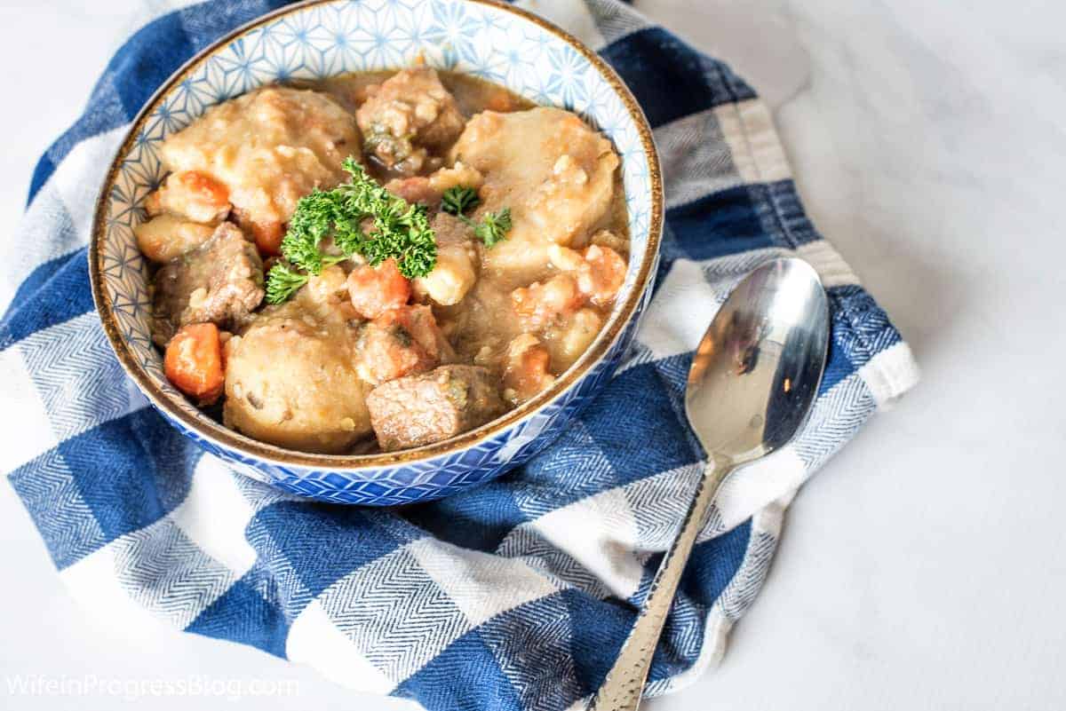 Authentic Irish Stew with beef, lamb, potatoes and carrots