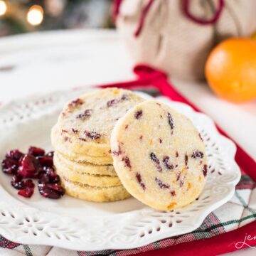 cranberry orange cookies on a plate