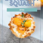 a cheesy butternut squash bite topped with thyme