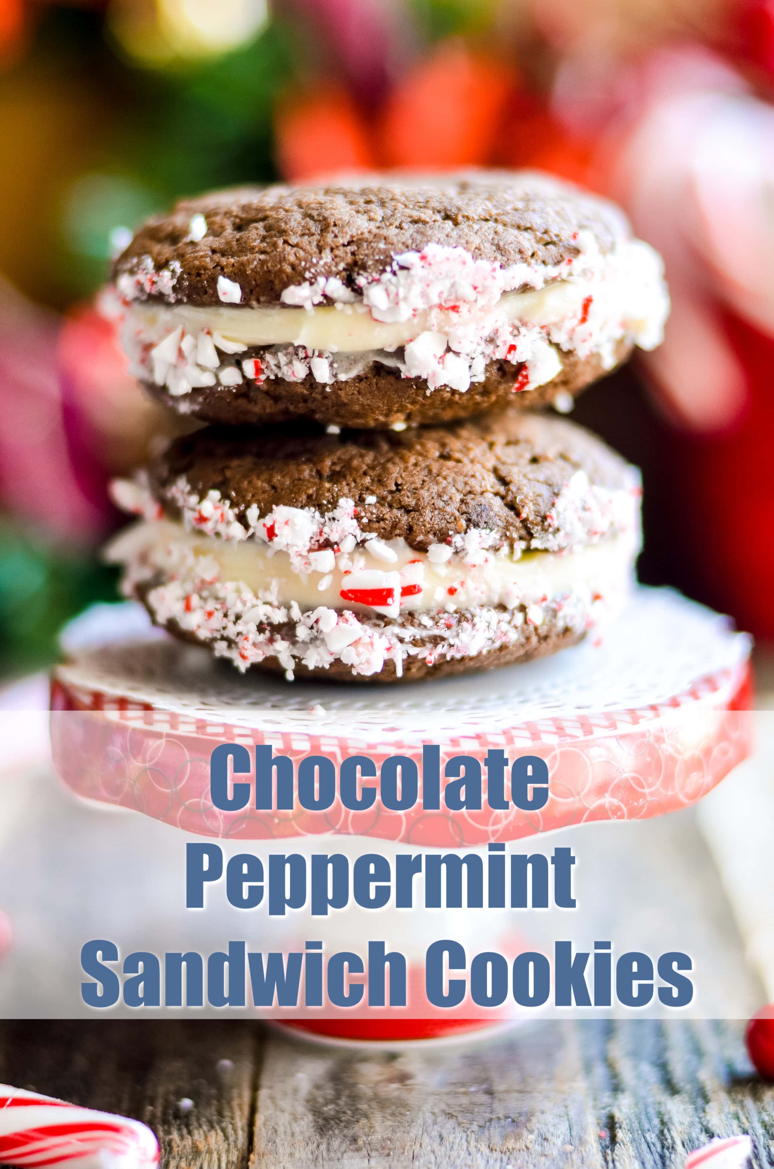 Chocolate Peppermint Sandwich Cookies - the best Christmas cookie hands down! 