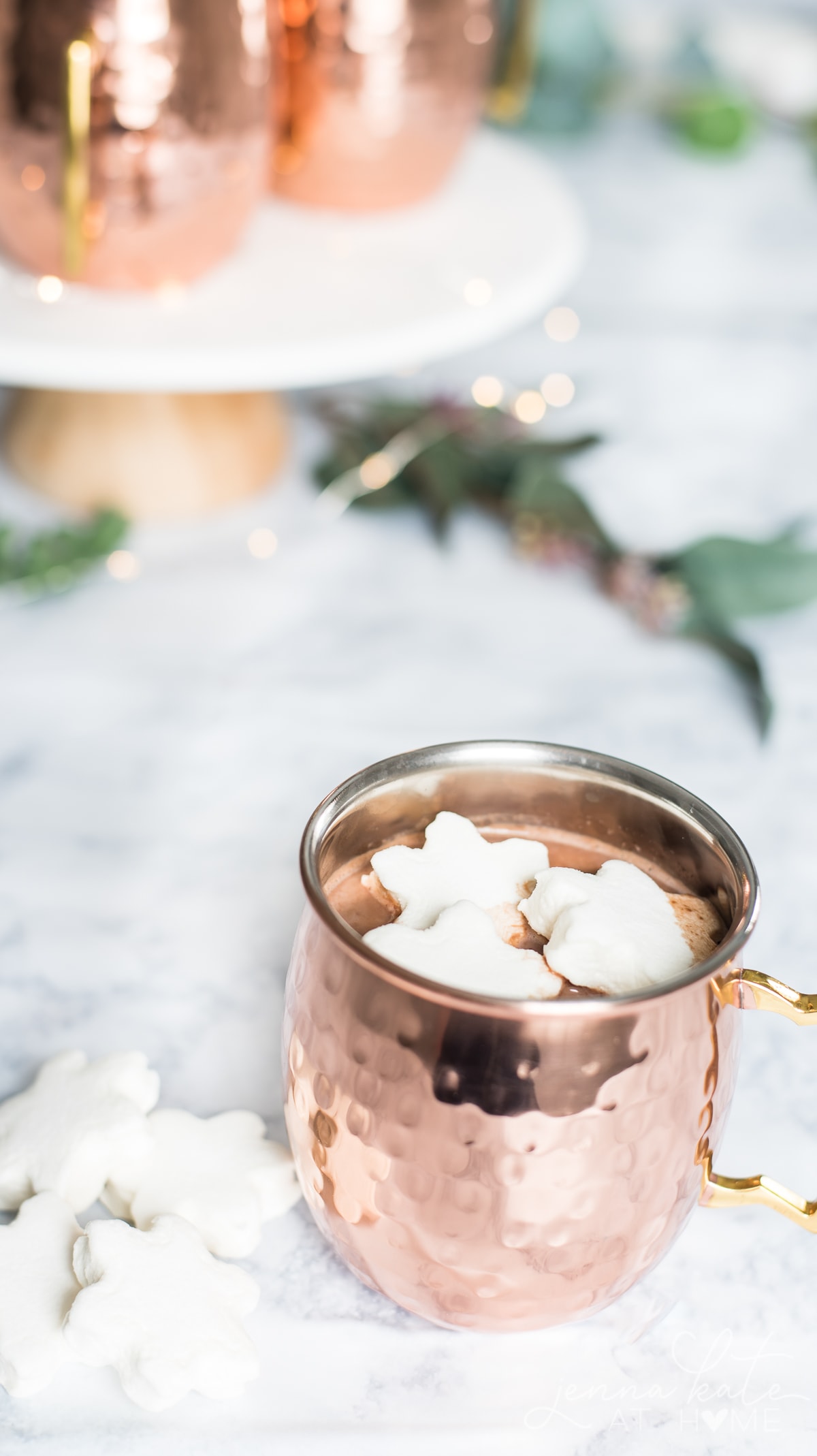 This made-from-scratch hot chocolate is rich and creamy, and perfectly topped with marshmallows