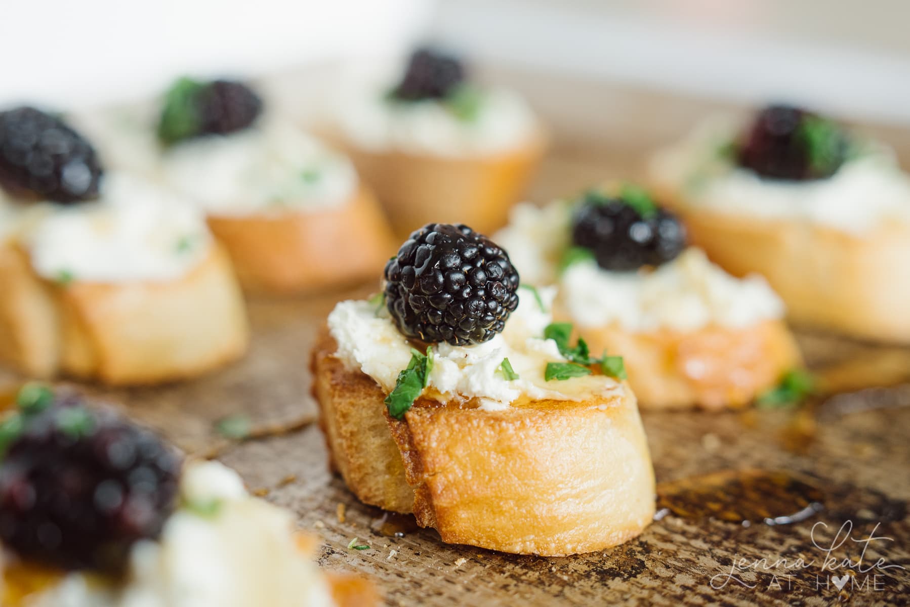 Blackberry and Whipped Goat Cheese Crostini