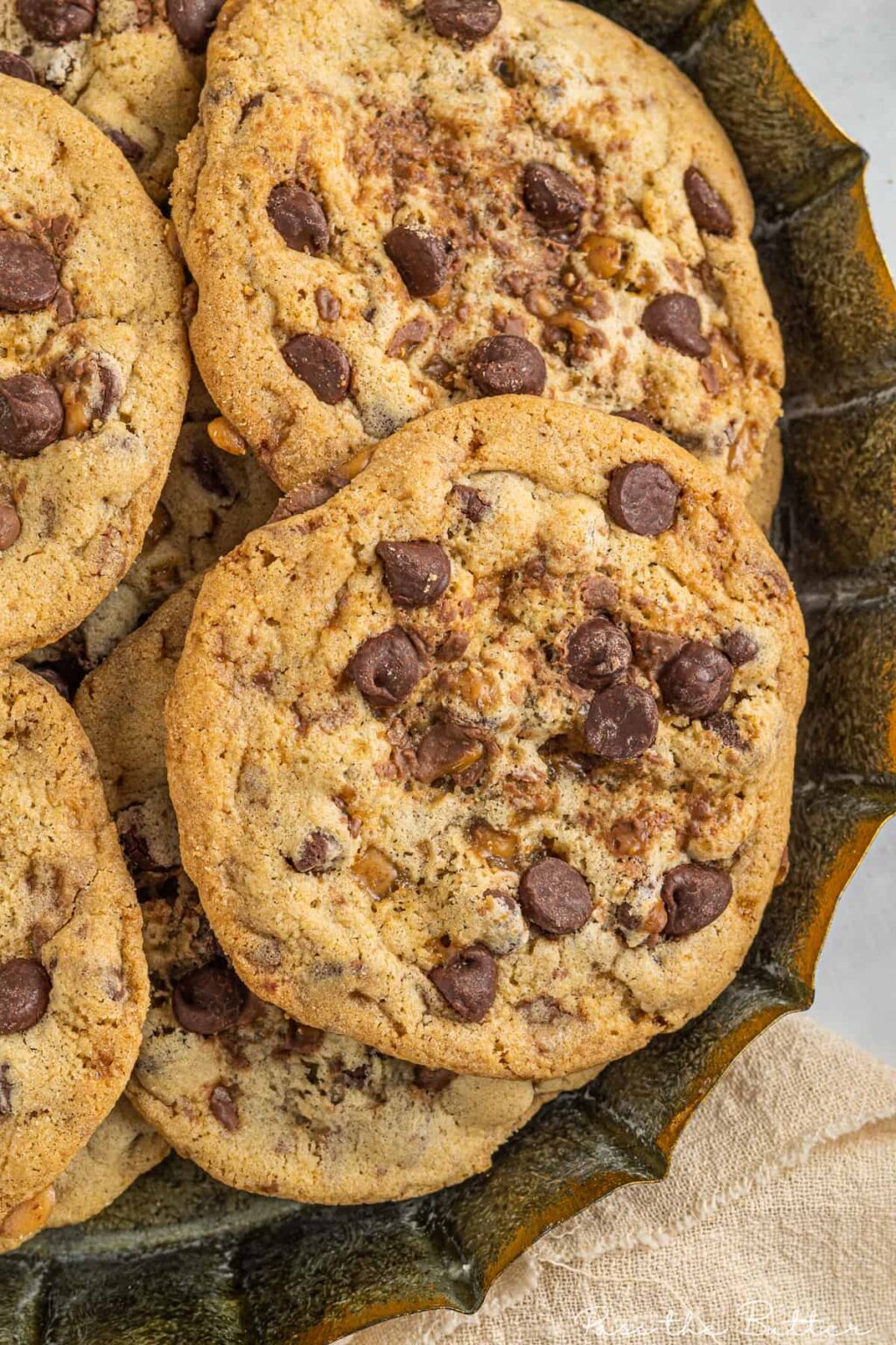 Chocolate Chip Cookies with Toffee Bits Pass The Butter