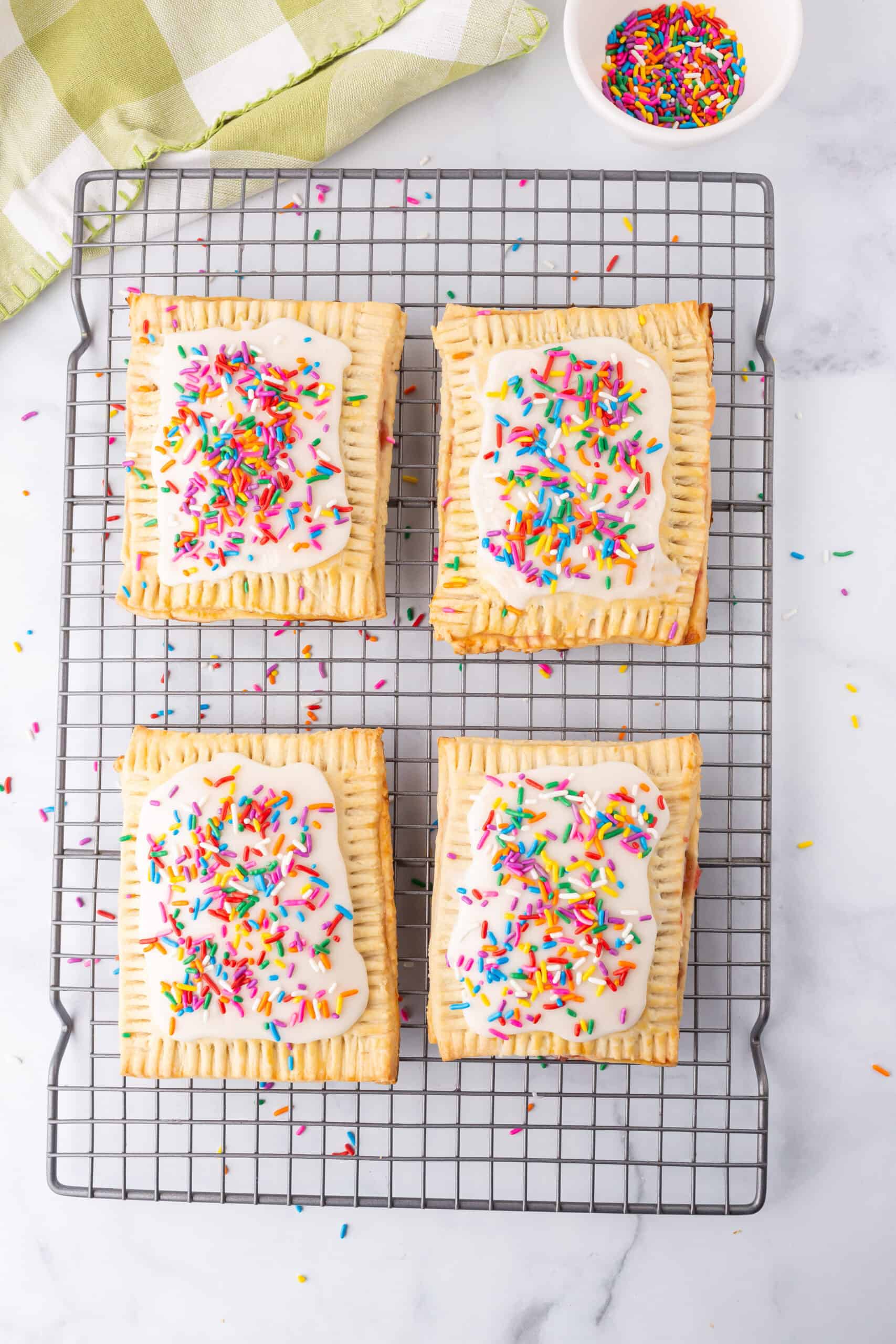 strawberry pop tarts with sprinkles on top